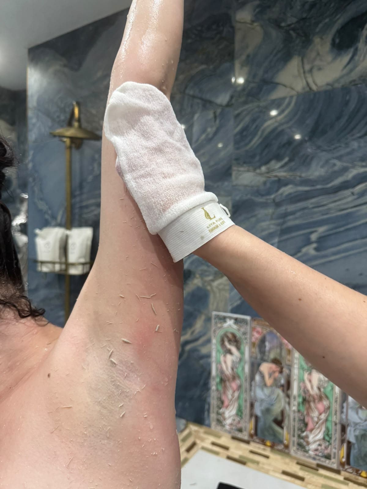 Traditional Moroccan hammam exfoliation at Liya